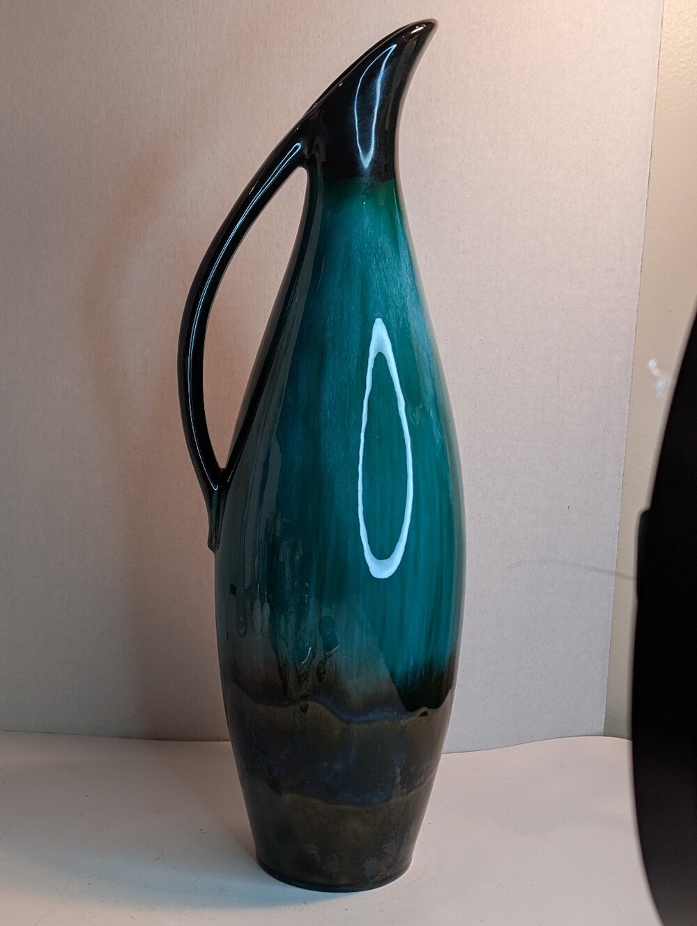 Vintage Blue Mountain Pottery Green Blue Black Mountain Pottery Pitcher Vase
